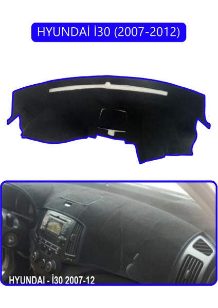 Hyundai I30 2007-2012TORPİDO Koruma Halısı Mavi Kenar
