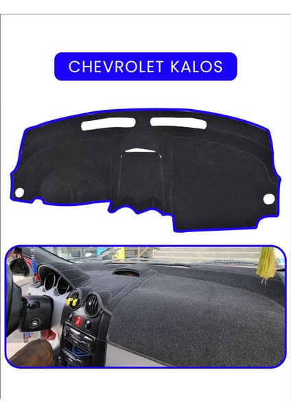 Chevrolet Kalos Torpido Koruma Halısı Mavi Kenar