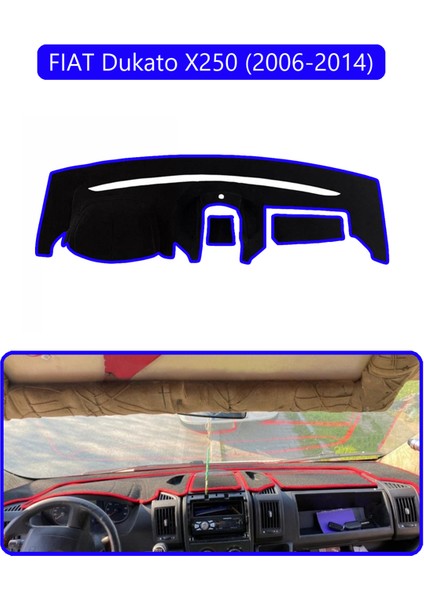 Fıat Dukato X250 2006-2014 Modellerine Uyguntorpido Koruma Halısı Mavi Kenar