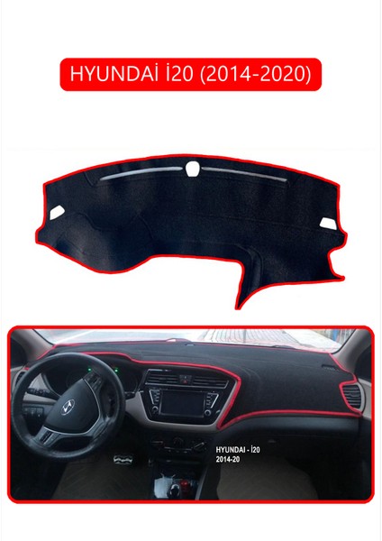 Hyundai I20 2014-2020TORPİDO Koruma Halısı Kırmızı Kenar