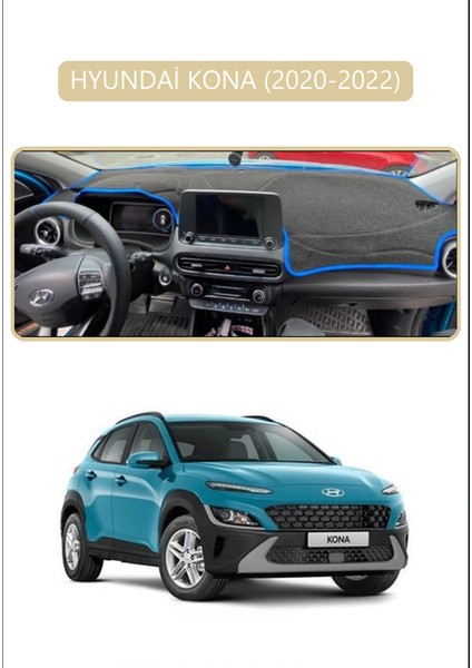 Hyundai Kona 2020-2022TORPİDO Koruma Halısı Bej Kenar