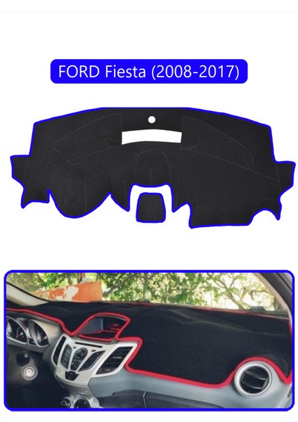Ford Fiesta (2008-2017)TORPİDO Koruma Halısı Mavi Kenar