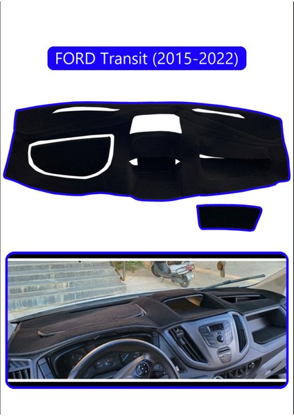 Ford Transit (2015-2022)TORPİDO Koruma Halısı Mavi Kenar
