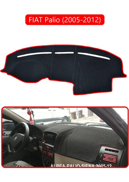 Fıat Palio 2005-2012 Modellerine Uyguntorpido Koruma Halısı Kırmızı Kenar