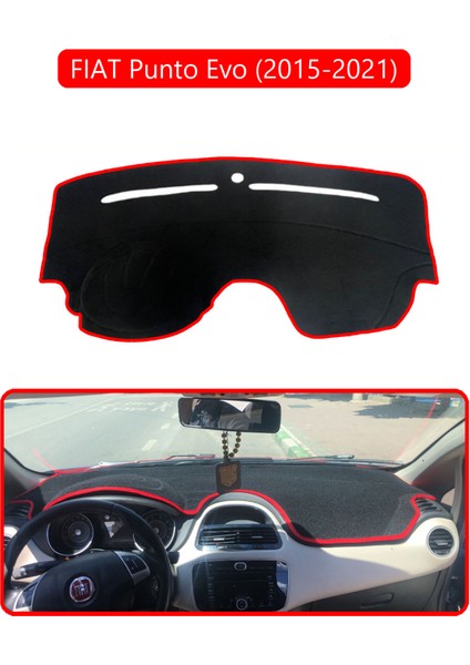 Fıat Punto Evo 2015-2021 Modellerine Uyguntorpido Koruma Halısı Kırmızı Kenar