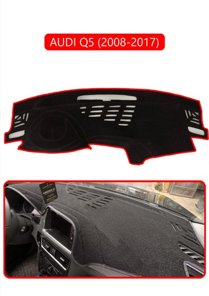 Audi Q5 2008-2017TORPİDO Koruma Halısı Kırmızı Kenar