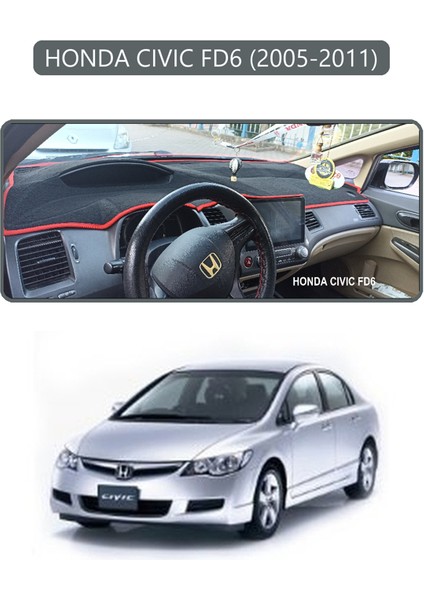 Honda Cıvıc Fd6 2005-2011TORPİDO Koruma Halısı Gri Kenar