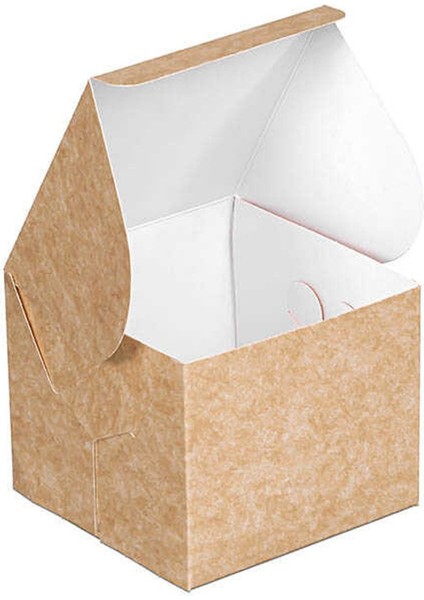 Kraft Karton Turta Kutusu 12X12X10 cm - 50 Adet