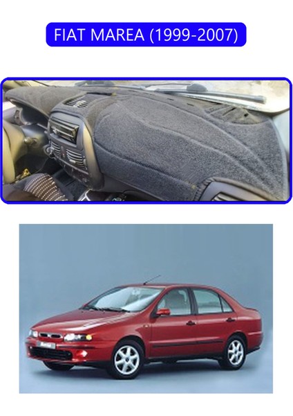 Fıat Marea 1999-2007TORPİDO Koruma Halısı Mavi Kenar