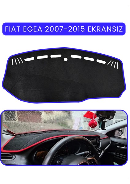 Fıat Egea 2007-2021 Modellerine Uygun Ekransız Torpido Koruma Halısı Mavi Kenar