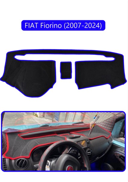 Fıat Fiorino 2007-2020 Modellerine Uygun Eski Torpido Koruma Halısı Mavi Kenar