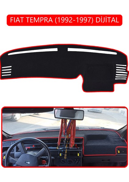 Fıat Tempra 1992-1997 Modellerine Uygun Dijitaltorpido Koruma Halısı Kırmızı Kenar