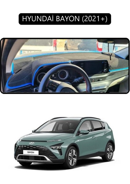 Hyundai Bayon 2021+TORPİDO Koruma Halısı Siyah Kenar
