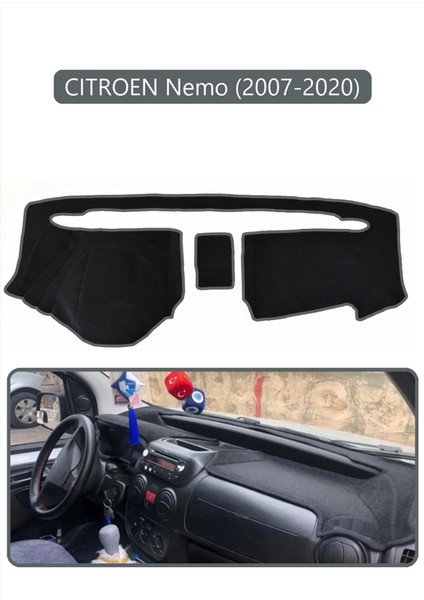 Cıtroen Nemo (2007-2020)TORPİDO Koruma Halısı Gri Kenar