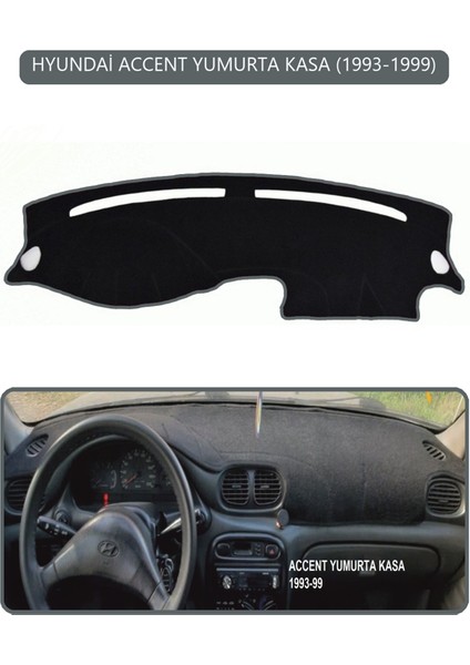 Hyundai Accent Yumurta Kasa 1993-1999TORPİDO Koruma Halısı Gri Kenar