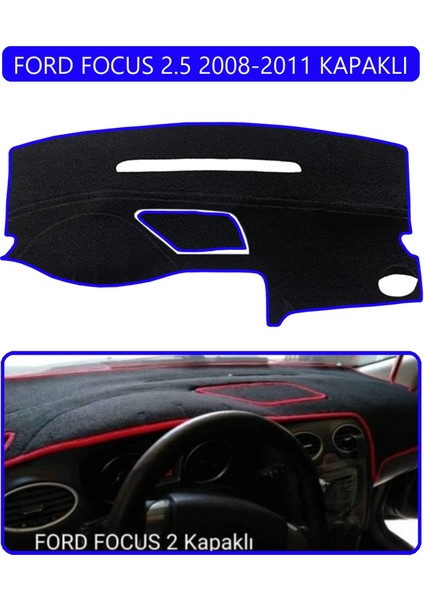 Ford Focus 2,5 (2008-2011) Kapaklıtorpido Koruma Halısı Mavi Kenar