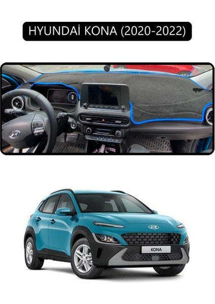 Hyundai Kona 2020-2022TORPİDO Koruma Halısı Siyah Kenar