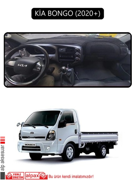 Kia Bongo 2020+TORPİDO Koruma Halısı Siyah Kenar