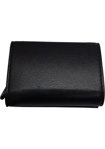 Otomatik Mekanizmalı Kağıt Para Bölmeli Siyah Deri Cüzdan Kartlık TARZ23465 modelleri