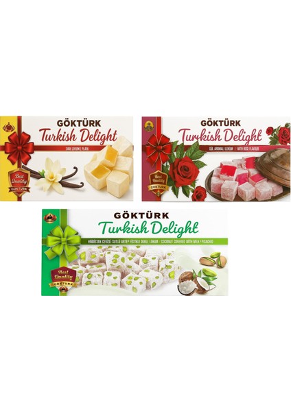 Sade,güllü,hindistan Cevizli Sütlü Antep , Hediyelik 3'lü Set