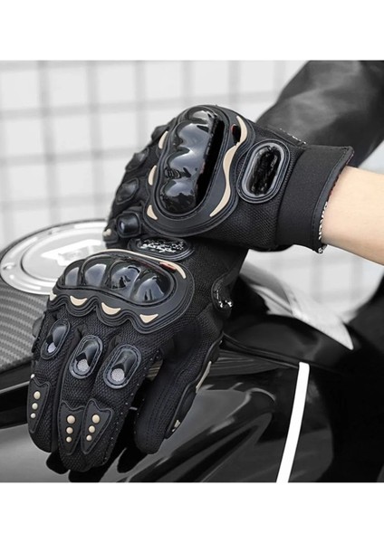 Motosiklet Eldiveni Avuç Içi Korumalı Dokunmatik Uzun Siyah Motor Eldiven Kemik Motorcu Eldiveni fiyatları