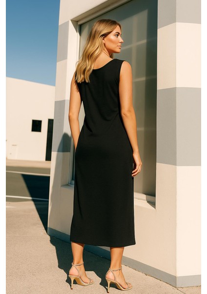 V Yaka Elbise Siyah fiyatları