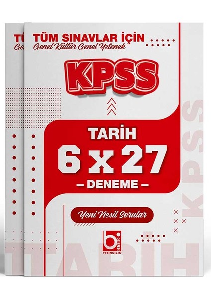 2026 Kpss Tüm Sınavlar Için Tarih 6 x 27 Deneme Sınavı Bigelio Yayıncılık