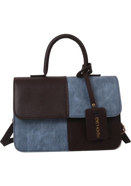 Popüler Moda Patchwork Doku Çanta Omuz Crossbody Çanta Küçük Kare Çanta (Yurt Dışından)