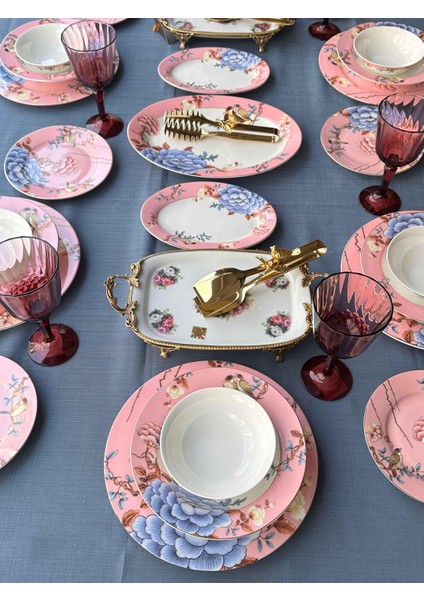 Yemek Takımı Floral Pink 38 Parça 6 Kişilik