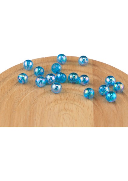 Plastik Inci Mavi Şeffaf Janjanlı Boncuk 10 mm 500 Gram Çanta ve Takı Aksesuar Boncuğu