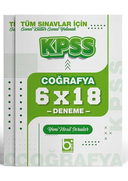 2026 Kpss Tüm Sınavlar Için Coğrafya 6 x 18 Deneme Sınavı Bigelio Yayıncılık fiyatları