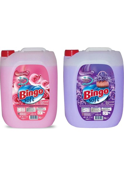 Soft Yumuşatıcı 5 Lt Gülpembe ve Lavanta 2 Li Karma Paket