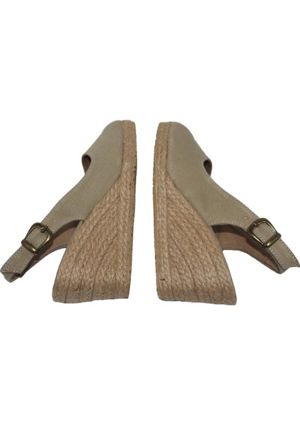 Kadın Dolgu Topuklu Rahat Yazlık Keten Sandalet modelleri