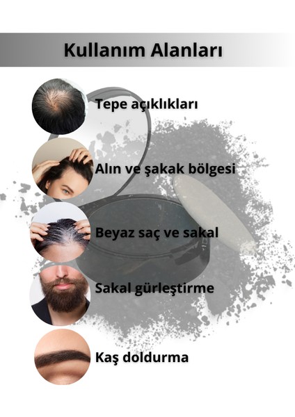 Siyah 14 gr Suda Çıkmayan Saç Sakal Dolgunlaştırıcı Dip Boya Topik Pudra fırsatları