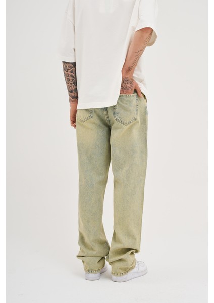 Erkek Oversize Baggy Yıkamalı Mint Green Jean indirimleri