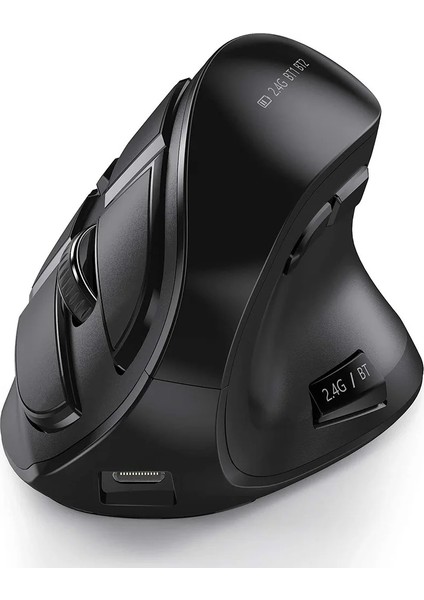 Kablosuz Dikey Şarj Edilebilir Bluetooth 2.4g Sessiz Mouse Ergonomik Sağ El 9 Adet Buton