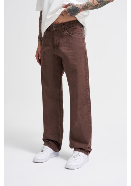 Erkek Relaxed Baggy Jean Coffee Asit Pantolon fiyatları