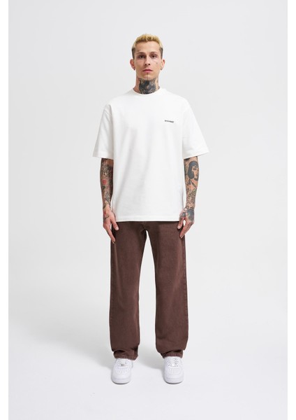 Erkek Relaxed Baggy Jean Coffee Asit Pantolon fırsatları