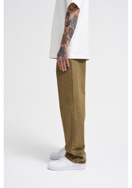 Erkek Relaxed Baggy Jean Khaki Pantolon modelleri