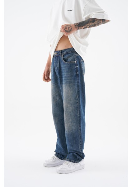 Erkek Ethnical Patterned Jean Dark Blue fiyatları