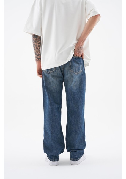 Erkek Ethnical Patterned Jean Dark Blue fırsatları