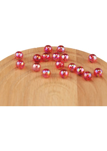 Plastik Inci Kırmızı Şeffaf Janjanlı Boncuk 10 mm 500 Gram Çanta ve Takı Aksesuar Boncuğu
