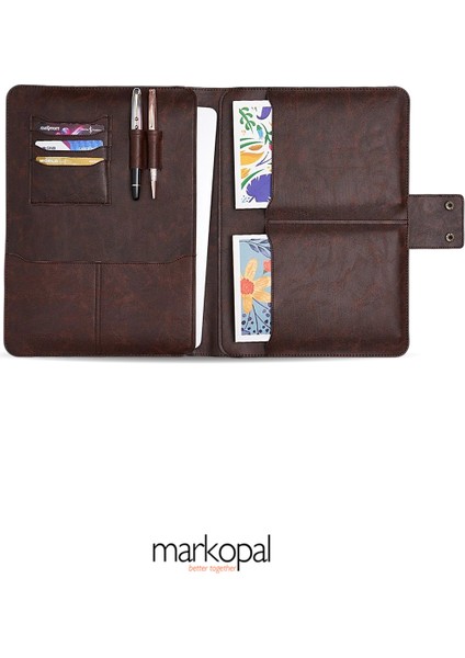 Macbook Air Pro 13-14 Inç Organizer Evrak & Laptop & Tablet Çantası Koyu Kahverengi