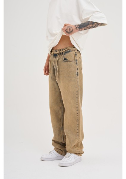 Erkek Oversize Baggy Yıkamalı Ice Blue Jean fiyatları