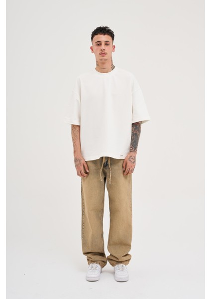 Erkek Oversize Baggy Yıkamalı Ice Blue Jean indirimleri