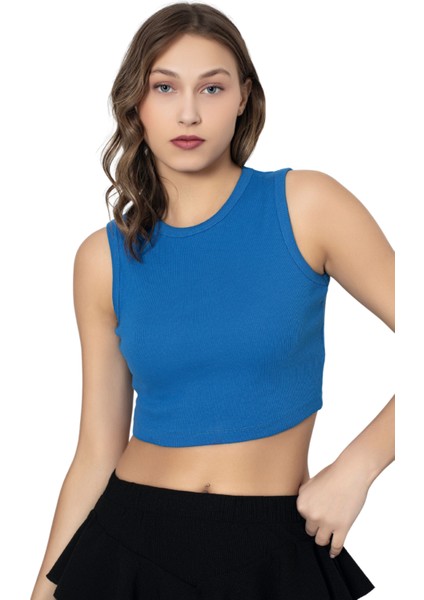3'lü Basic Renkli Ribanalı Crop Atlet Seti – Siyah | Beyaz | Saks Mavisi fırsatları