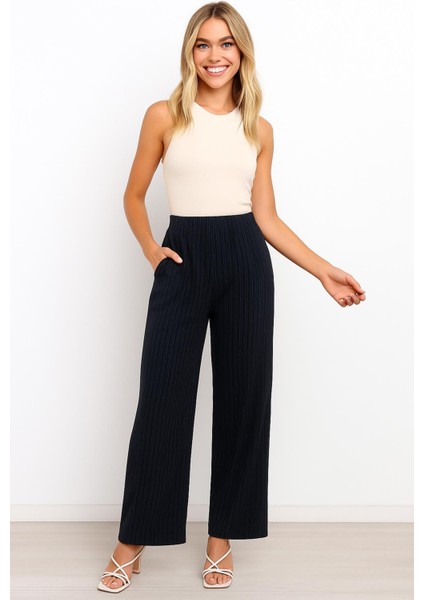 Çizgili Pantolon Lacivert modelleri