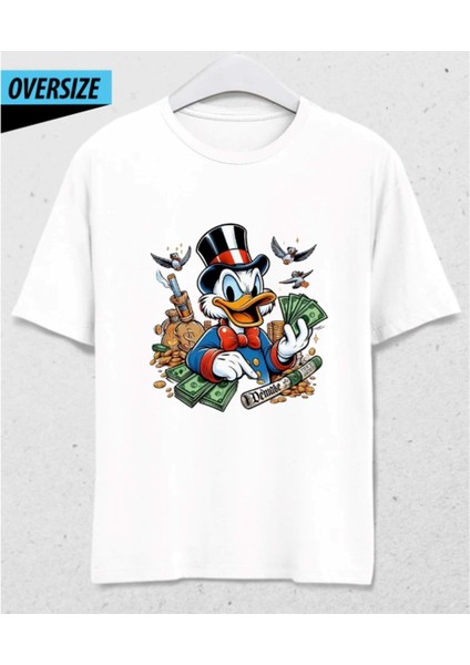 Vibe: Billionaire – Oversize Unisex T-Shirt Beyaz