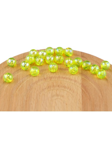 Plastik Inci Fosfor Sarı Şeffaf Janjanlı Boncuk 10 mm 500 Gram Çanta ve Takı Aksesuar Boncuğu