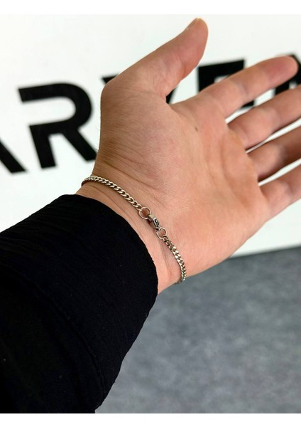 Silver Erkek Zincir Bileklik ve Kolye Paslanmaz Çelik Renk Atmaz Unısex Kararmaz Set Ikili fiyatları